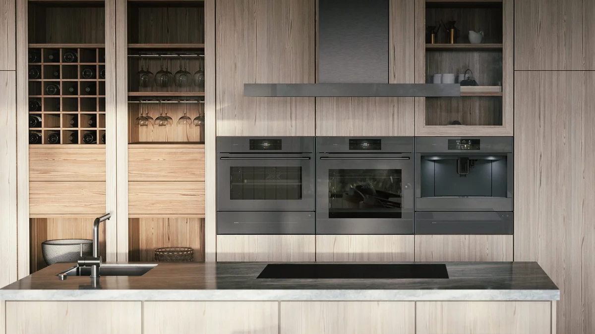 Miele inbouwapparatuur in een kastenwand